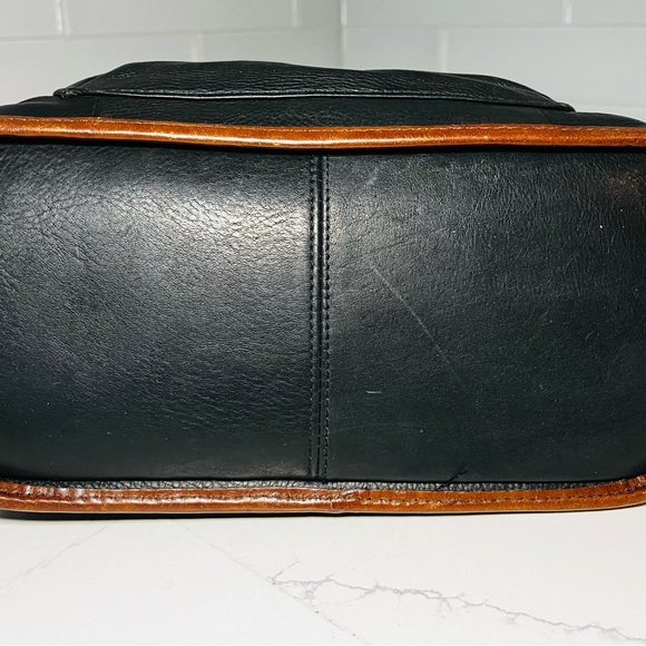 FOSSIL Black Genuine Leather Western Shoulder Bag Rope Woven Boho - Picture 5 of 9